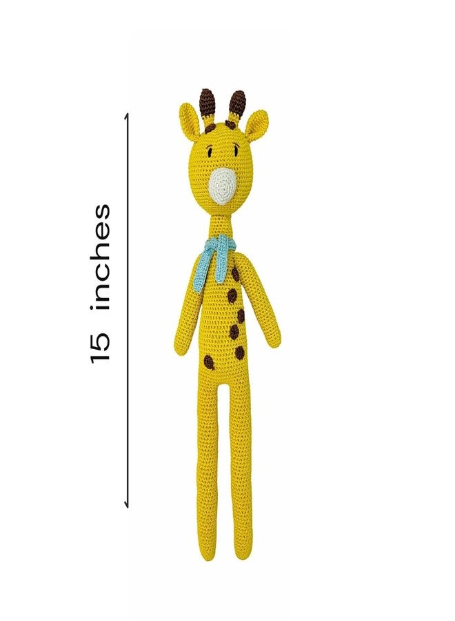 Happy Threads | Handmade Crochet Slim Giraffe,Harry, Perfect size to cuddle, stuffed cotton animals,Best soft toys for Boys & Girls, Eco-friendly and sustainable decor and gifting items(BIS certified) - Image 2